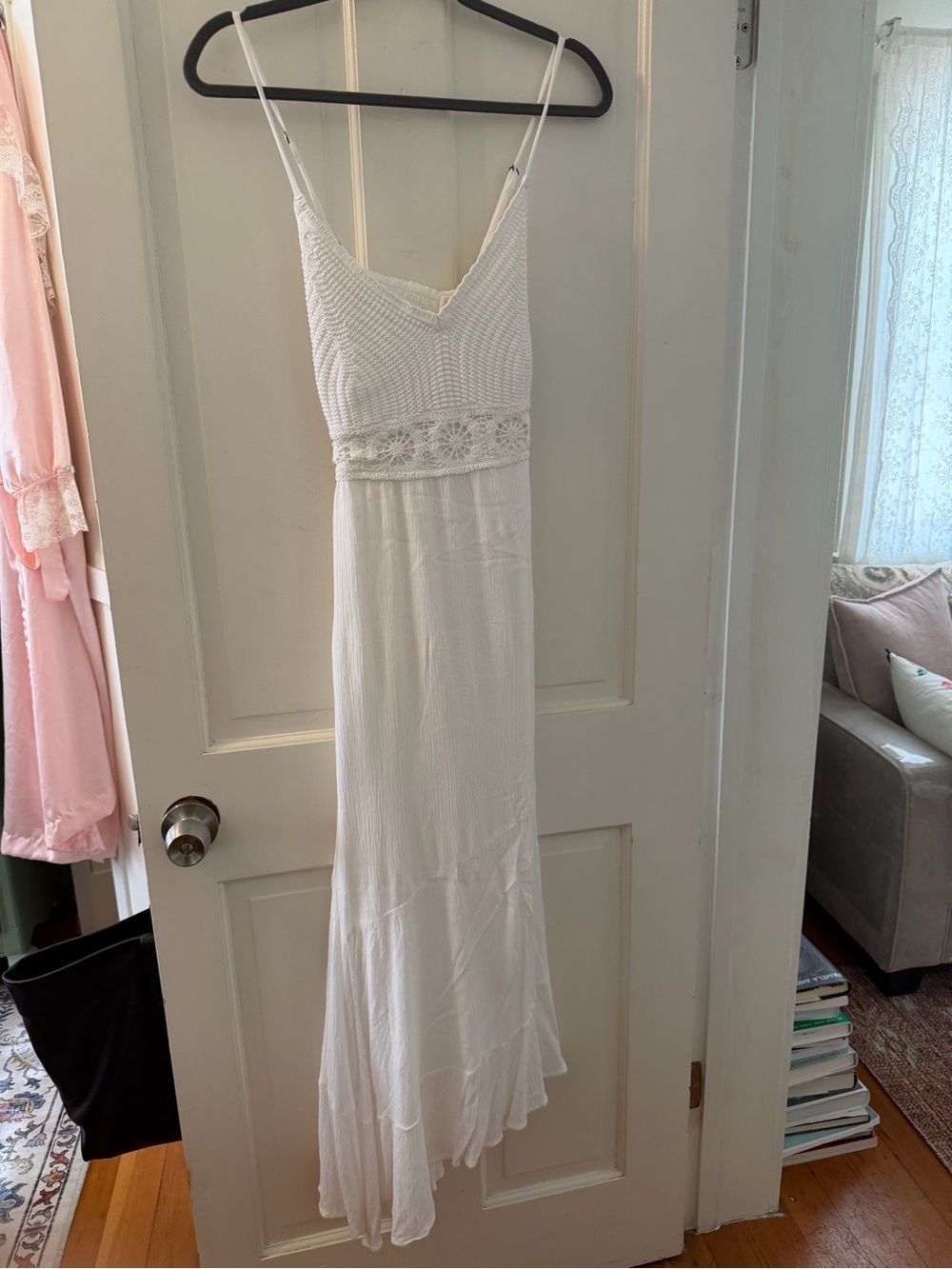 White Crochet Dress